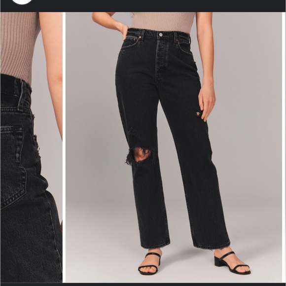 Abercrombie the dad high rise black size 2 great condition no flaws - Picture 4 of 12